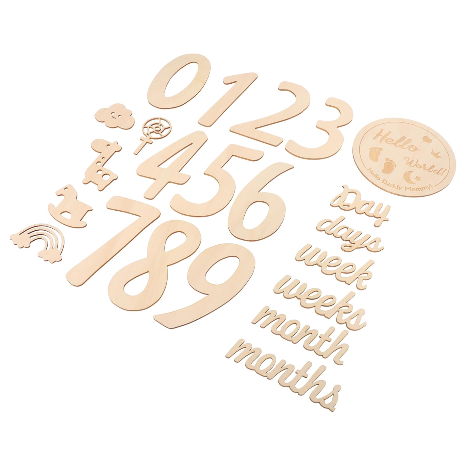 ULDIGI Wooden Photo Prop Kit - 1 Set of Rustic Wall Decor for Showers, Birthday Parties & Home Décor | Perfect for Baby Showers, Wedding Backdrops & Instagrammable Room Decor Ideas