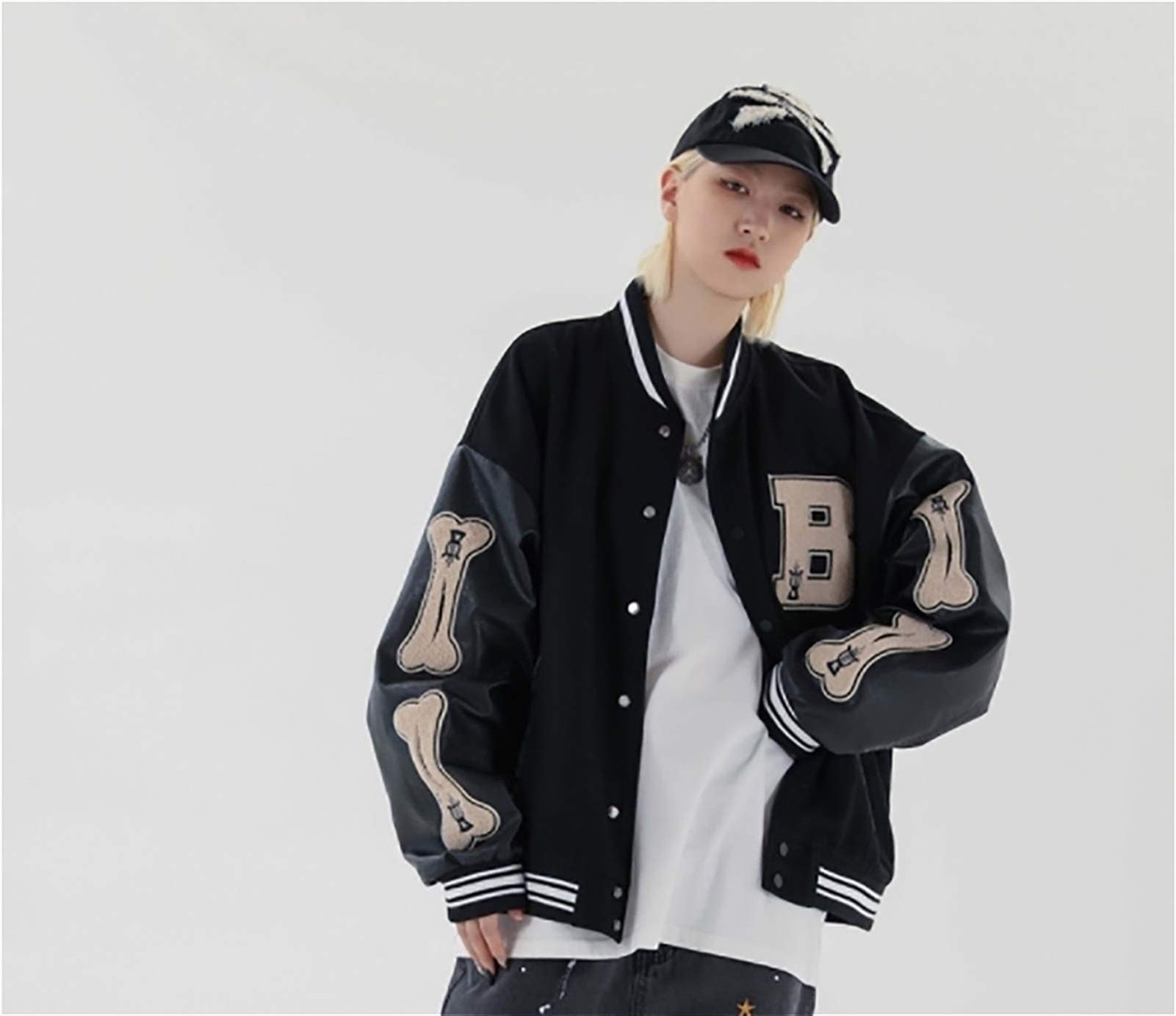 Men's Vintage Patchwork Quilted Baseball Jacket - Button-Up Bomber Style College Couple Coat for Casual Outings & Date Nights