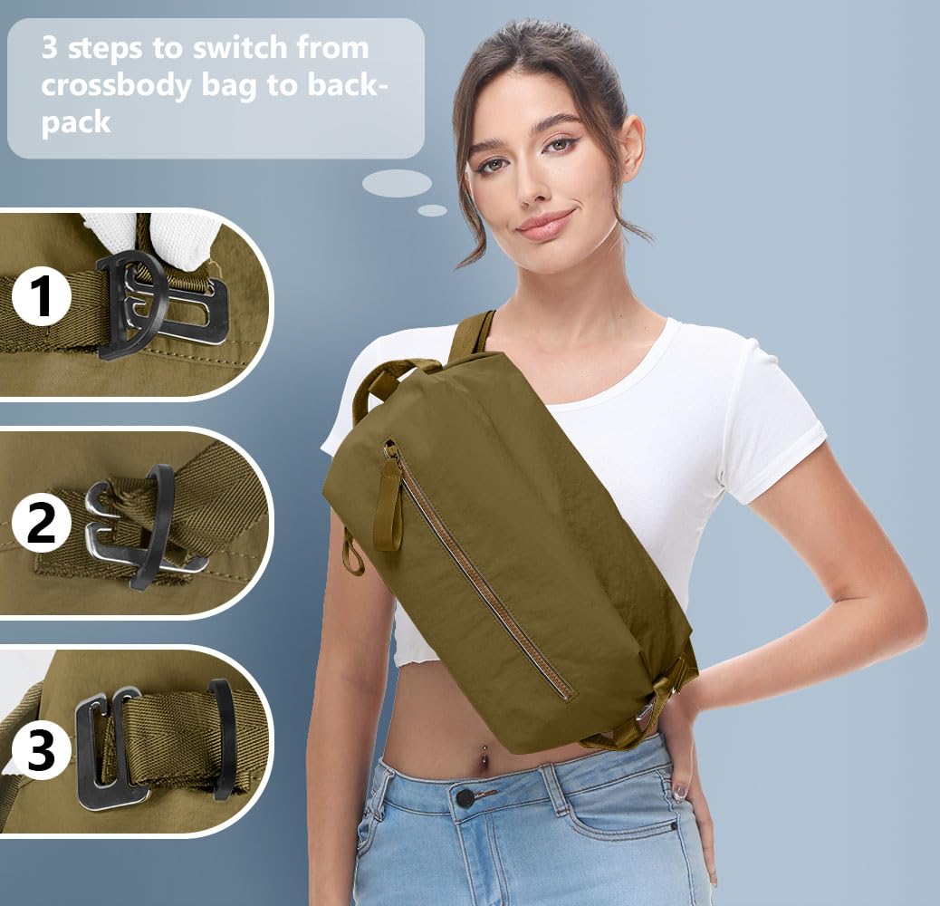 Stylish Compact Gym Duffle Bag for Women & Men - 3-in-1 Crossbody Sports Bag for Fitness, Workout & Travel - Perfect for Gym, Yoga, Work Commute & Weekend Getaways