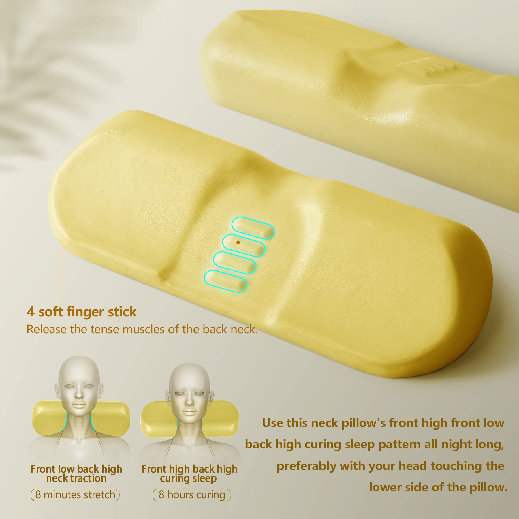 Heated Neck Stretcher & Cervical Traction Pillow - Pain Relief for Neck & Shoulders - Orthopedic Support for Sleeping, Office & Travel - Adjustable Heat Therapy for Muscle Relaxation