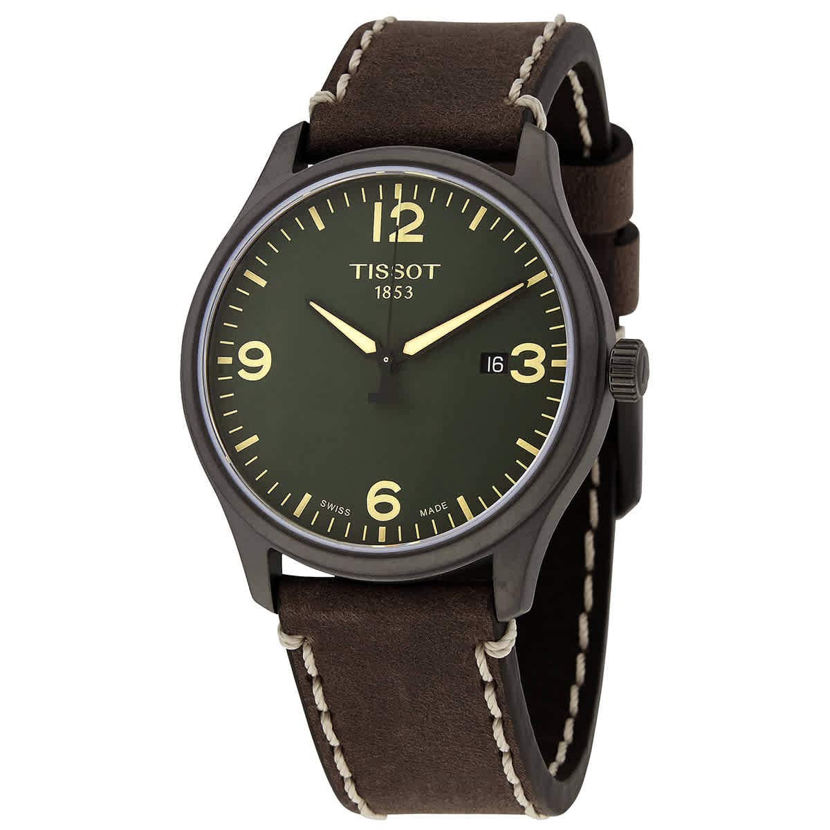 Tissot Men's Gent XL Stainless Steel Casual Watch - Brown Leather Strap - Water Resistant - Classic Dress & Everyday Wear - Model T1164103609700