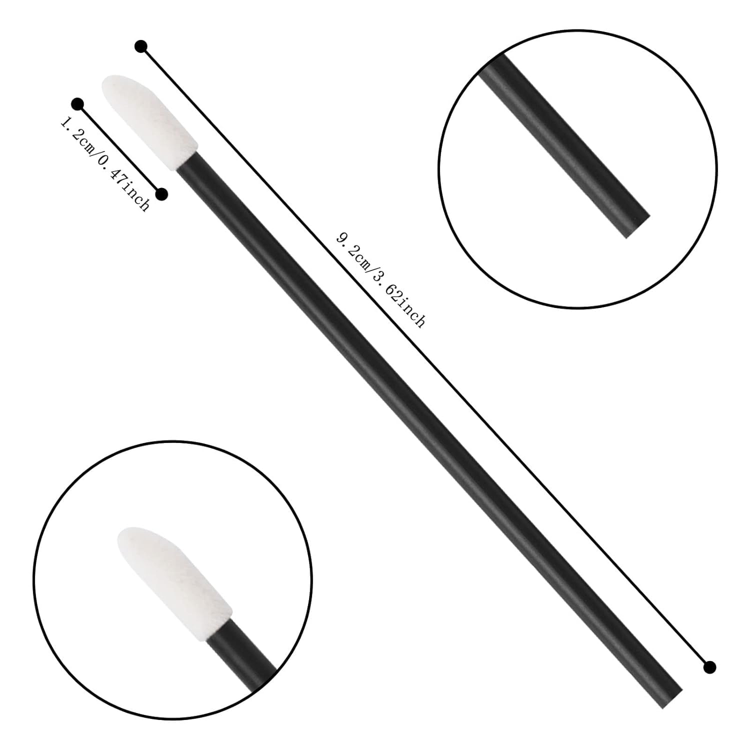 VOIISH 50-Pack Disposable Lip Brushes for Lipstick & Lip Gloss | Eyeshadow Applicator Wands | Travel-Friendly Makeup Brush Set | Perfect for Professional Salons, Home Use & On-the-Go Touch Ups