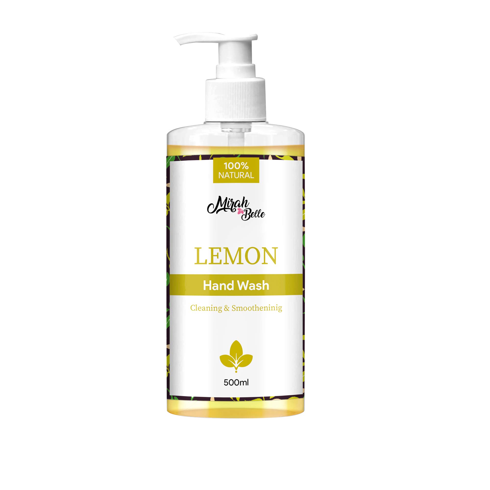 Mirah Belle Lemon Hand Wash 500ml - Natural Vegan Cruelty-Free Hand Soap - Sulfate & Paraben Free - FDA Approved - Refreshing Citrus Scent for Kitchen, Bathroom & Office Use - Perfect for Men, Women & Family