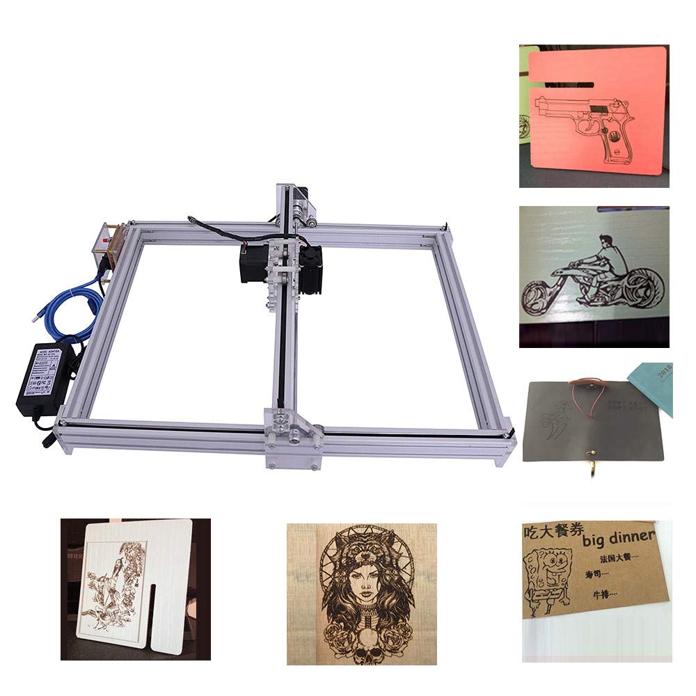 DIY CNC Engraver Kit for Wood Carving, Engraving & Cutting - 300MW 2-Axis Desktop CNC Machine with 40x50cm Work Area - Perfect for Logo Marking, Picture Engraving & Craft Projects