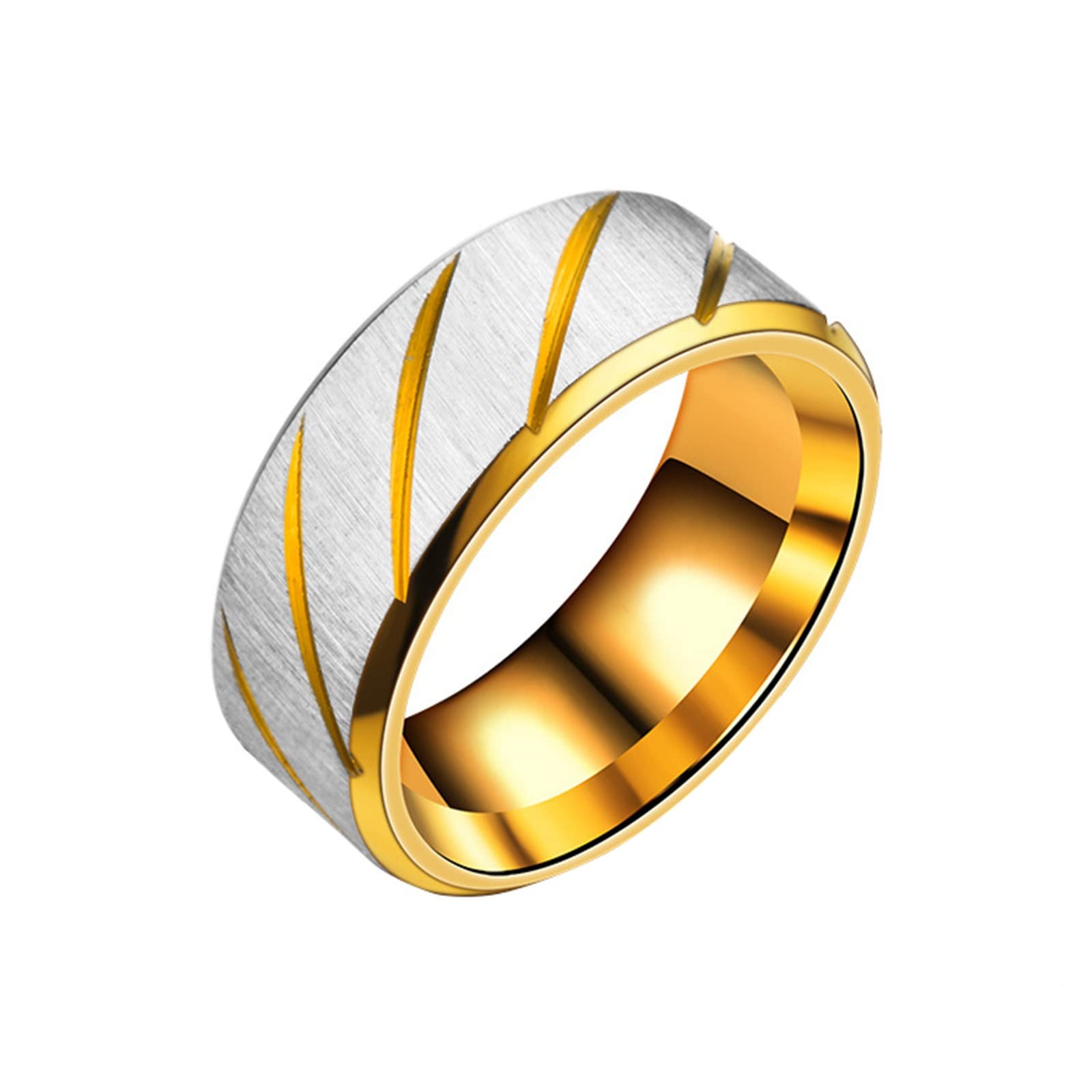 Stylish Adult Simple Inner Double Edge Floral Twill Horizontal Sand Ring - Perfect for Casual Wear, Parties & Everyday Fashion Accessories