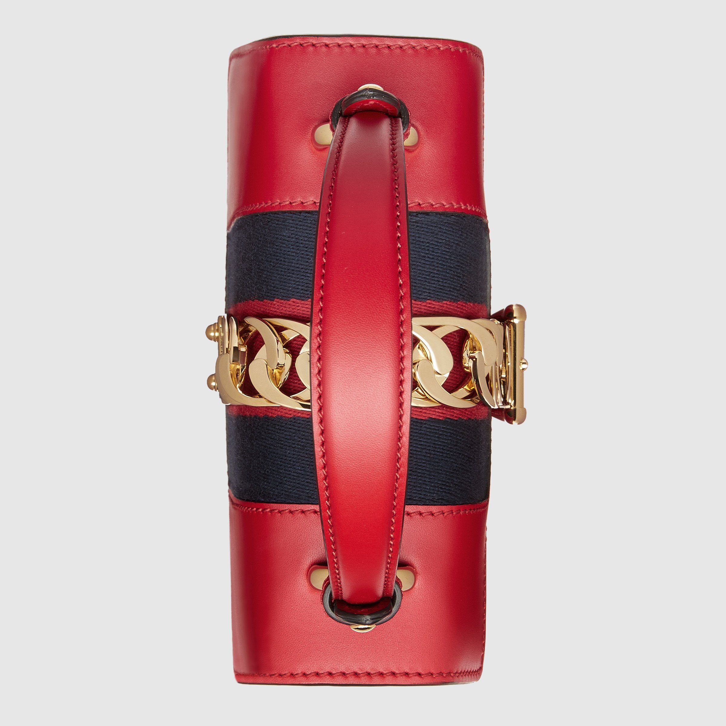Gucci Sylvie Leather Mini Top Handle Bag in Hibiscus Red - Luxury Crossbody Purse for Women, Perfect for Parties, Dates & Everyday Use
