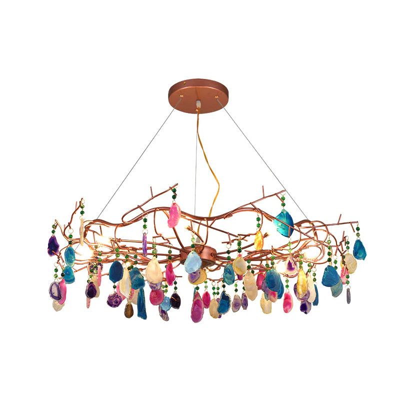 Luxury Agate Crystal Chandelier - Handcrafted Modern Ceiling Light Fixture for Dining Room, Living Room, Foyer | Elegant Home Decor Lighting for Luxury Villas & Mansions