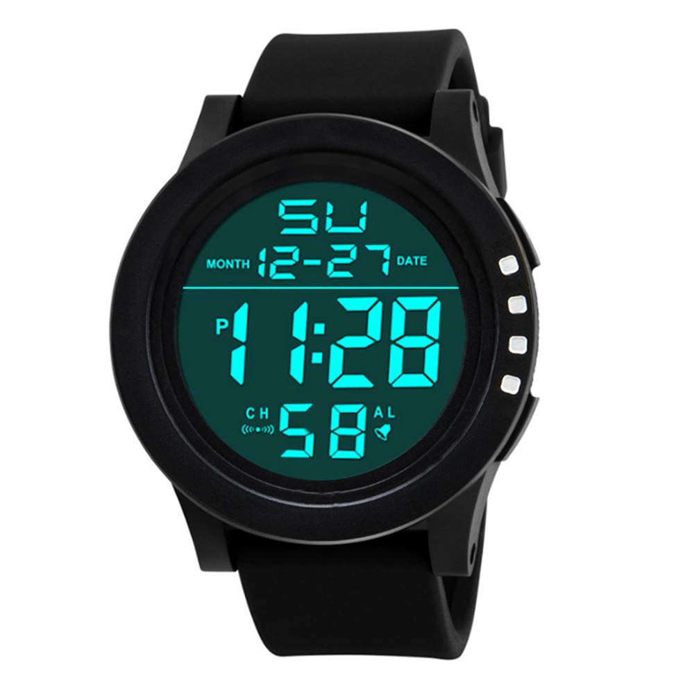 Waterproof Digital Sports Watch for Men, Women & Kids - 50M Depth Resistance, Alarm, Date & Time Display - Perfect for Swimming, Running & Outdoor Activities (White)