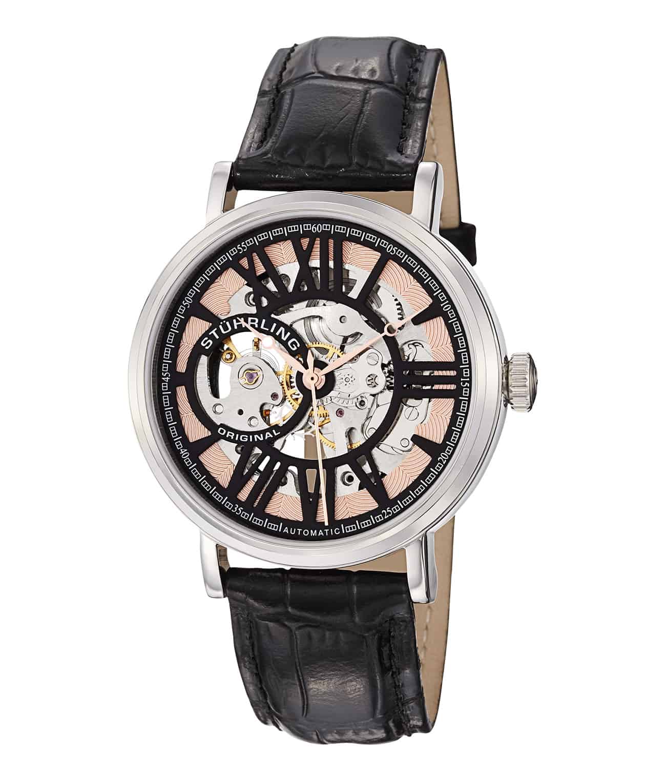 Delphi Chariot 168 Automatic 40mm Skeleton Watch for Men - Luxury Mechanical Timepiece with Transparent Dial - Perfect for Business, Formal Events & Gift Giving