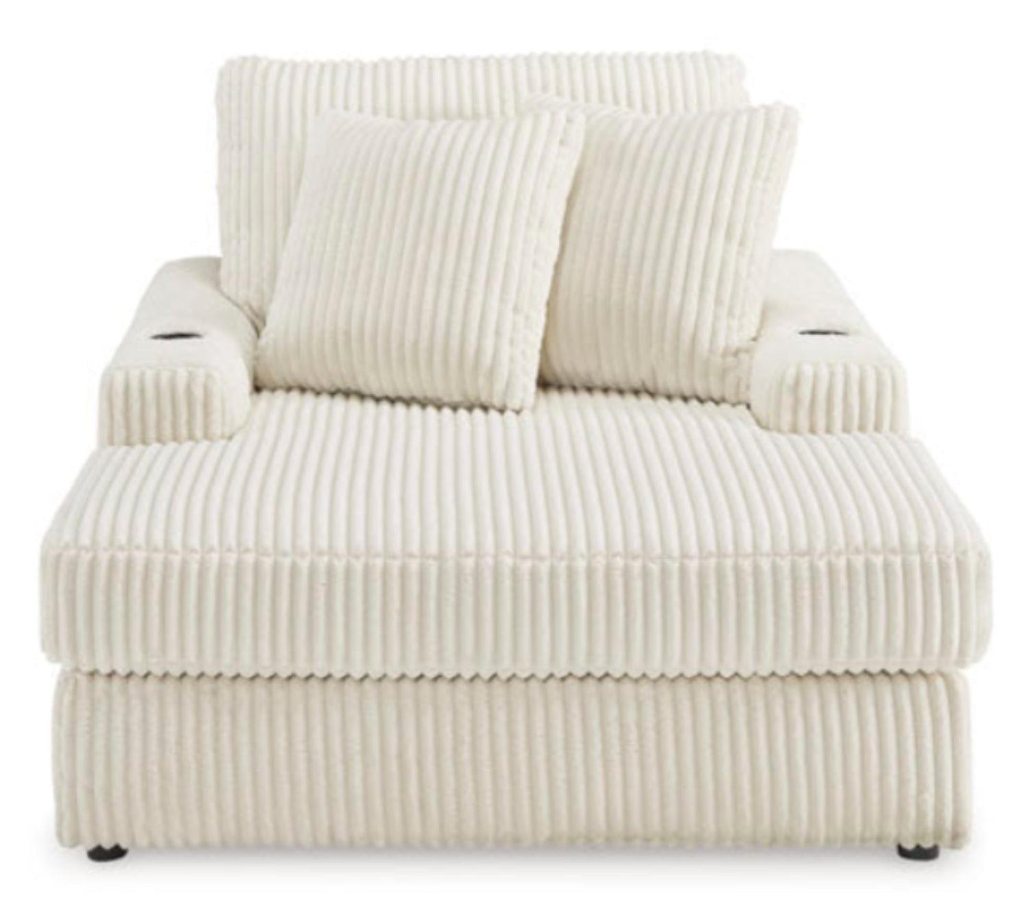 Lindyn Ivory Chaise Lounge Sofa 2110415 - Modern Upholstered Chaise for Living Room, Bedroom, or Office