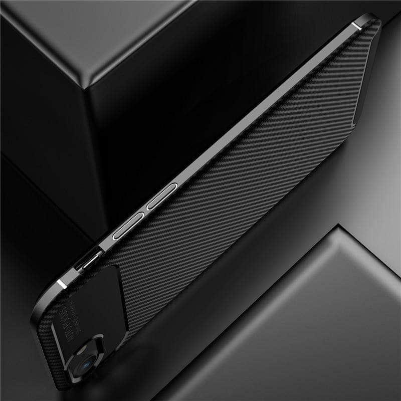 Shockproof Carbon Fiber TPU Case for iPhone SE 2020 - Slim Protective Phone Cover with Military-Grade Drop Protection | Perfect for Outdoor Activities, Travel & Daily Use