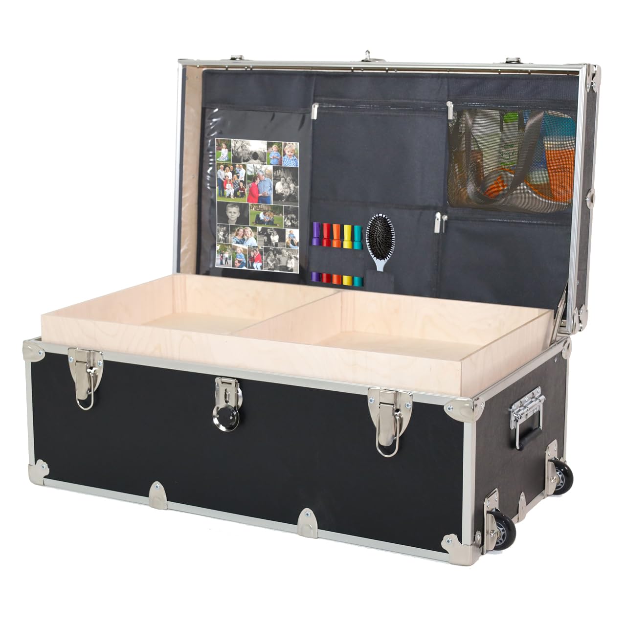 Rhino Heavy-Duty Large College Trunk with Wheels & Organizer Tray - 32