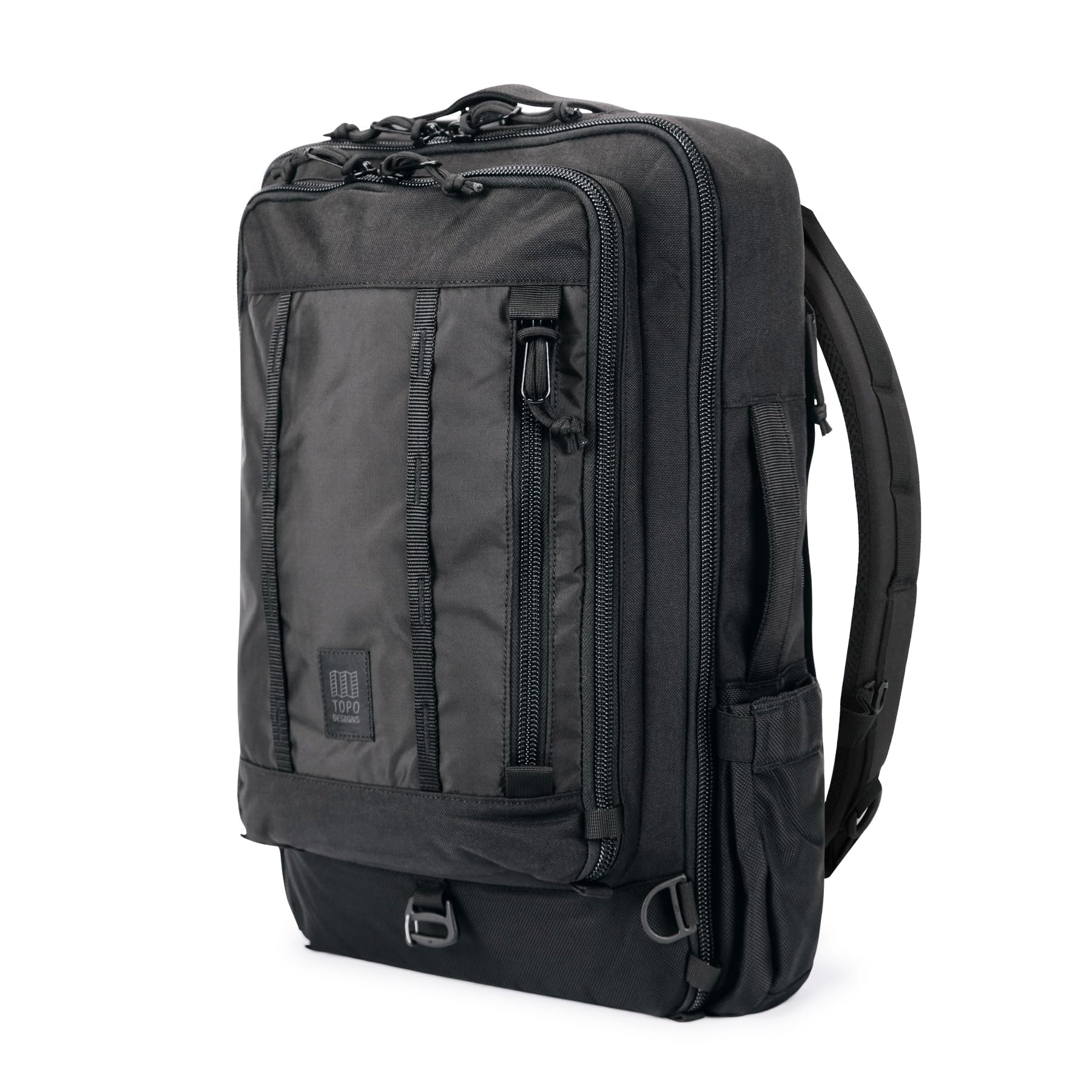 Topo Designs 30-40L Global Travel Backpack - Carry-On Approved Versatile Hiking & Commuter Bag with 3 Carry Options & External Laptop Sleeve (Black, 30L) - Perfect for Air Travel, Outdoor Adventures & Daily Work Commute