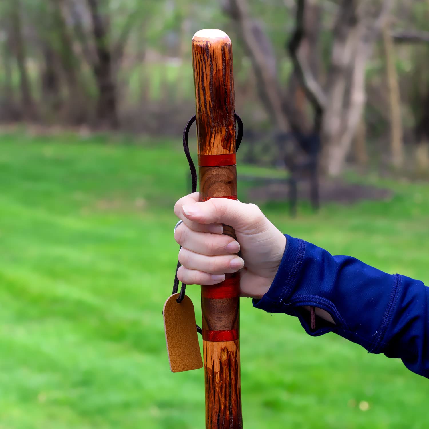 Handcrafted Brazos Rustic Wood Walking Cane - Premium Hiking Stick for Men & Women - Natural Wooden Mobility Aid for Outdoor Adventures, Hiking, and Elderly Support