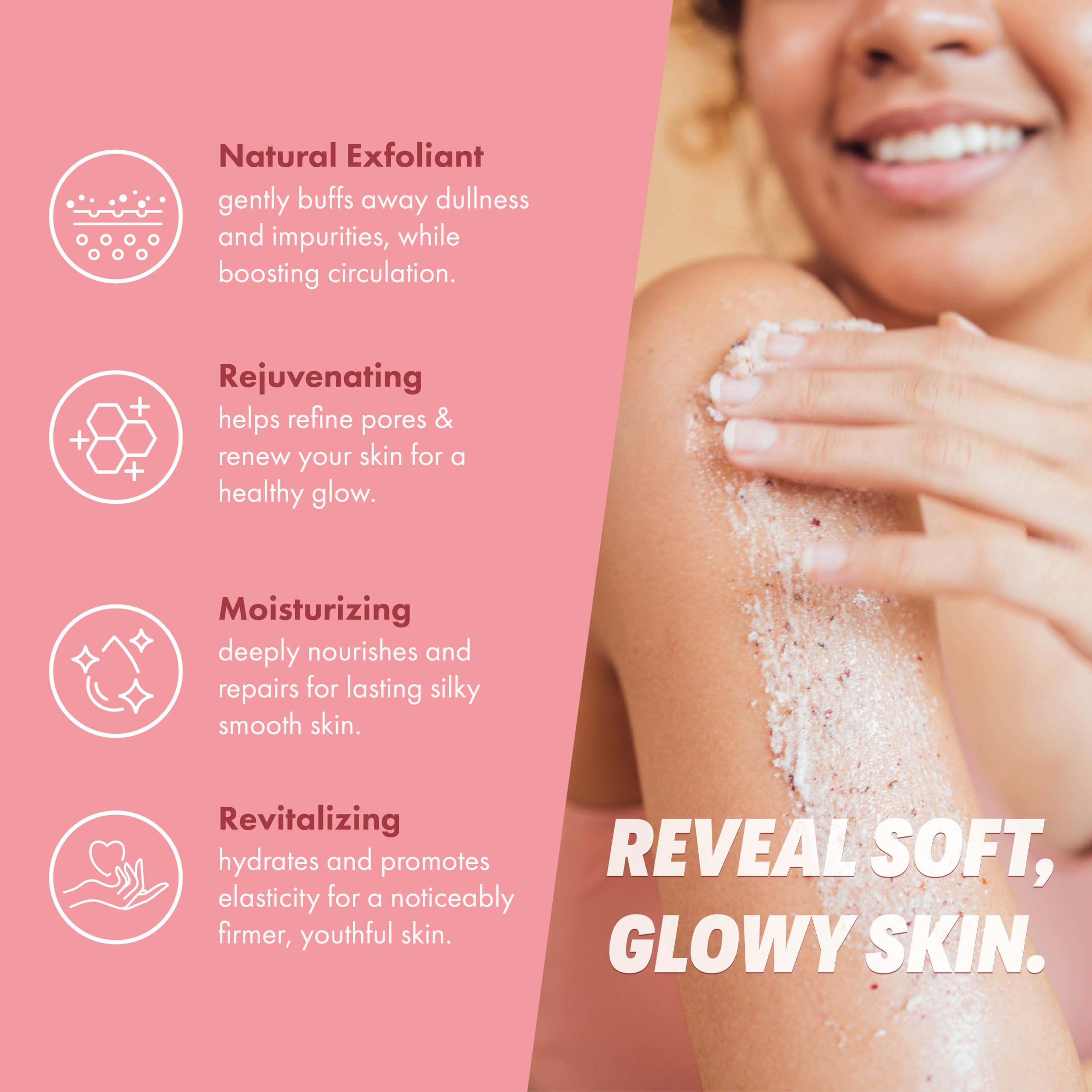 Natural Vegan Rose Petal Scrub Bundle - Exfoliating Foot, Body & Lip Care by Handmade Heroes | Gentle Skin Treatment for Spa Days & At-Home Relaxation