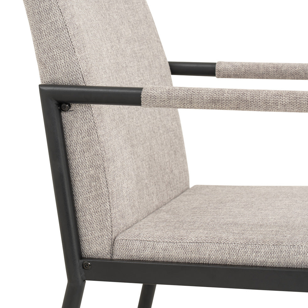 FERMA Modern Dining Chair - Grey Upholstered Seat, Sturdy Metal Legs - Perfect for Kitchen, Dining Room, and Home Office