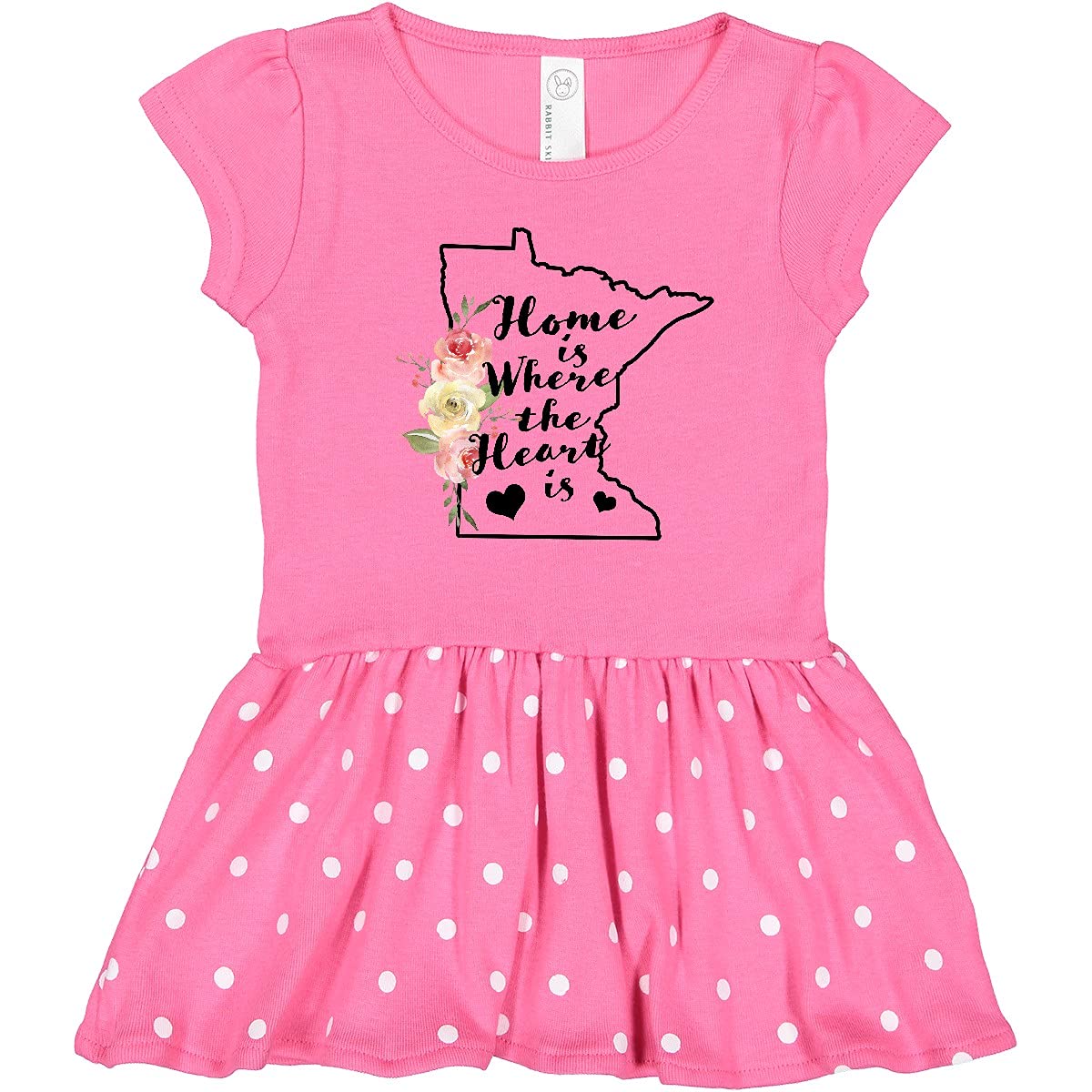 Inktastic Minnesota Home is Where The Heart is Watercolor Print Toddler Dress - Cute Outfit for Girls, Birthday Gift, Family Reunion & Holiday Photos
