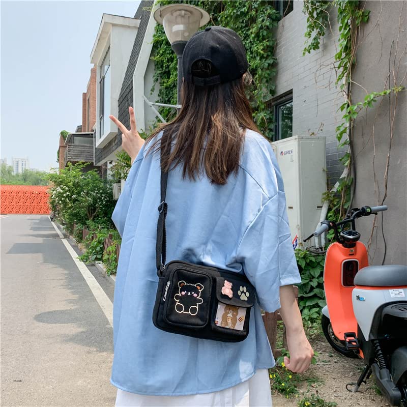 Stylish Kawaii Crossbody Bag for Women - Cute Canvas Shoulder Purse & Small Messenger Wallet | Perfect for Daily Use, Travel & Shopping