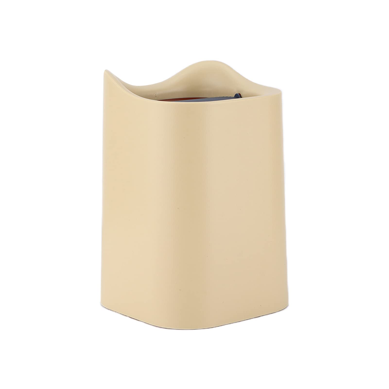 Mini Trash Can with Swing Lid - Small Plastic Waste Bin with Removable Inner Bucket, Cute & Creative for Home, Office, Dorm Room (Yellow) - Perfect for Desks, Bathrooms & Small Spaces