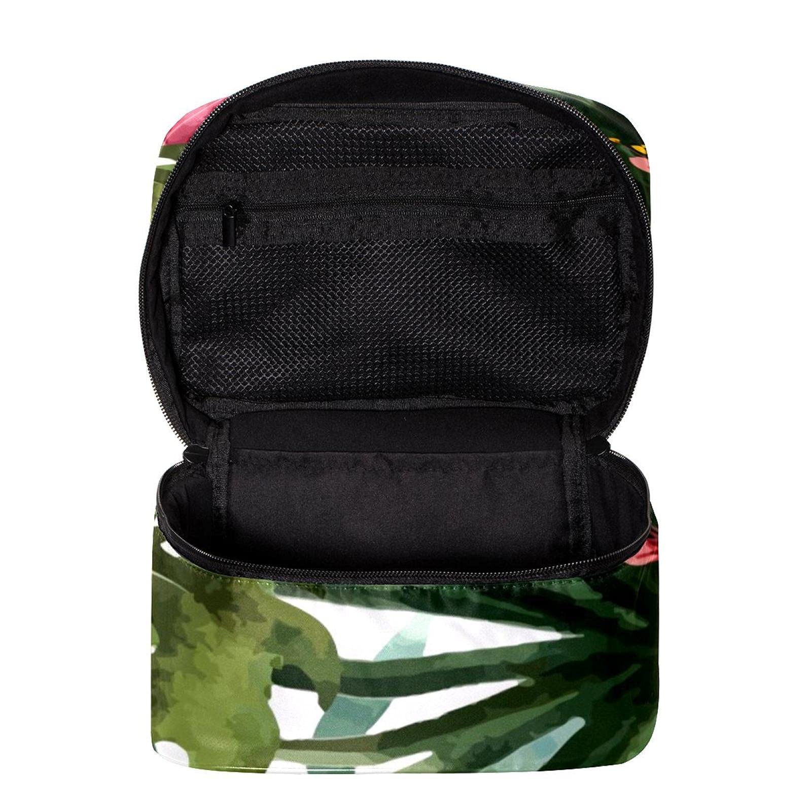 Stylish Tropical Red Floral Travel Makeup Bag - Large Waterproof Cosmetic Organizer with Zipper for Women & Girls | Perfect for Vacations, Gym & Daily Essentials Storage