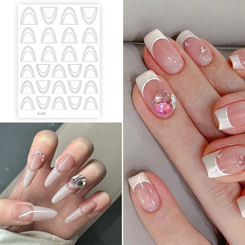 3D French Nail Stickers - Clear H 028 for Elegant & Stylish Manicures - Perfect for Weddings, Parties & Special Occasions