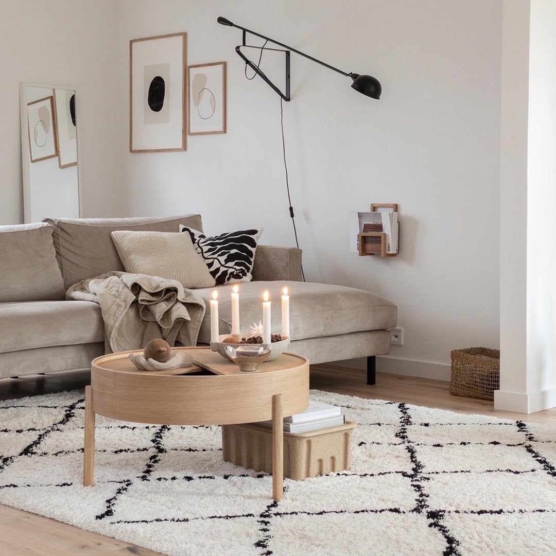 Modern Arc Coffee Table - Mid-Century Style Wooden Living Room Furniture for Home Decor | Perfect for Small Spaces, Apartments & Lounge Areas