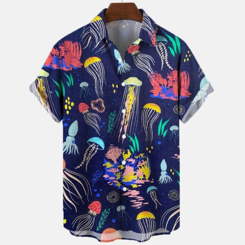 Men's Boho Patchwork Shirt for Festival & Party Outfits | Casual Summer Hippie Style Shirt for Music Festivals & Beach Vacations