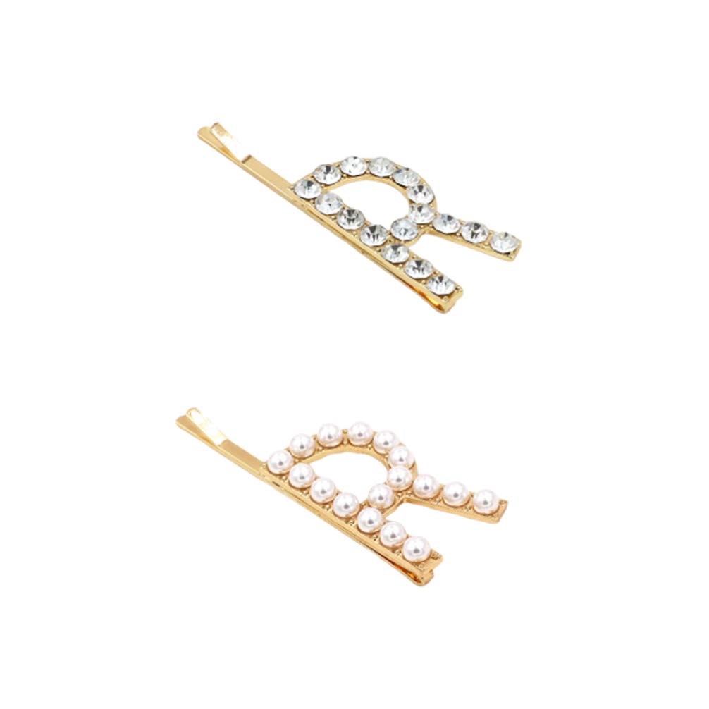 2Pcs Gold Rhinestone Wedding Hair Clips with Pearls - Elegant Bridal Bobby Pins for Bride, Bridesmaids, Prom, and Special Occasions - Perfect for Weddings, Parties, and Formal Events