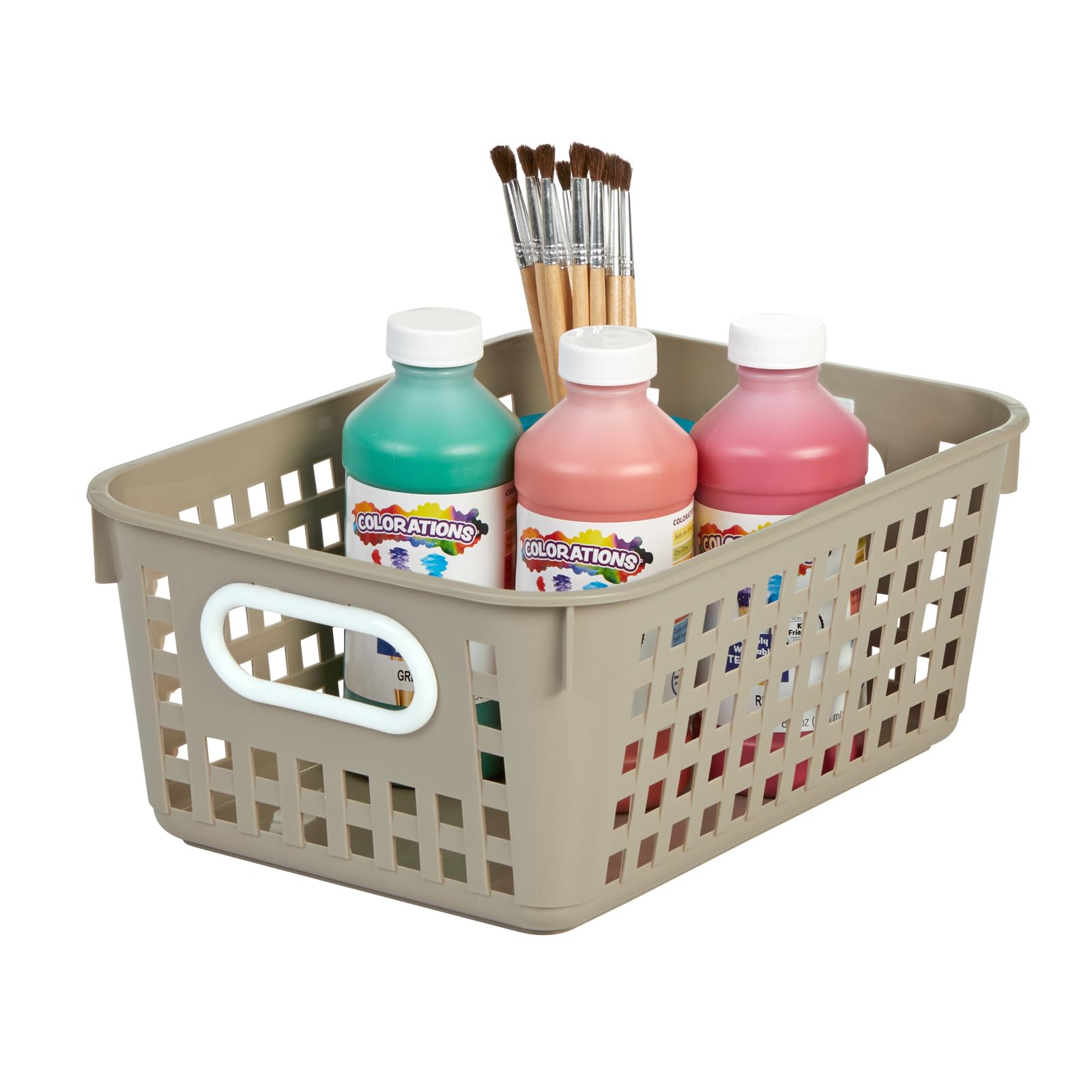 Really Good Stuff Medium Storage Baskets - Set of 6 in Tan - Perfect for Home Organization, Kids' Room, Bathroom & Office Storage