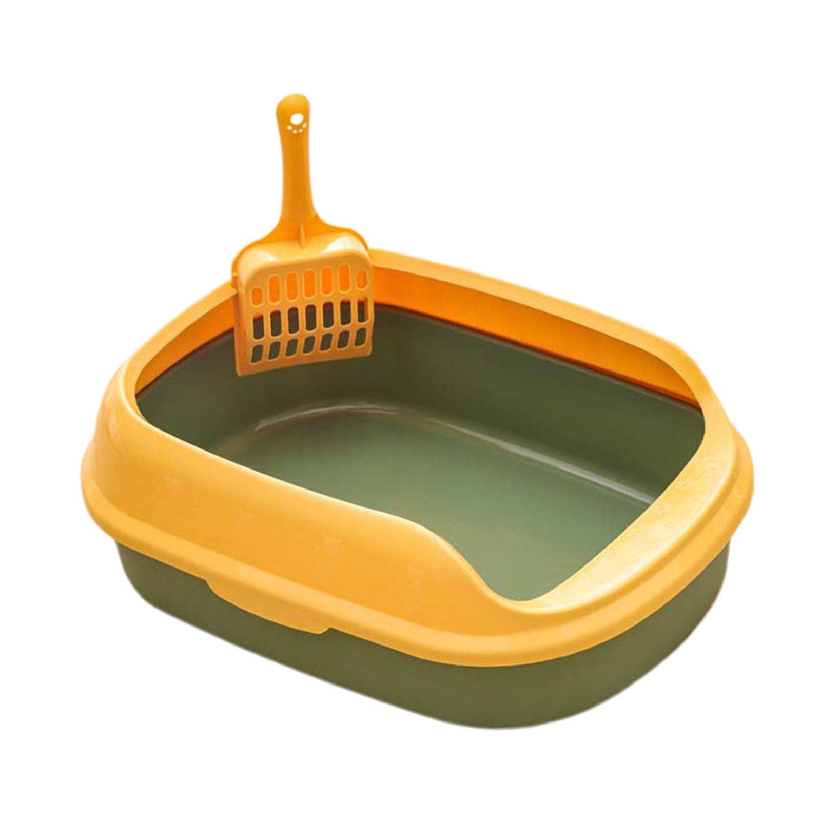 Eco-Friendly Detachable Cat Litter Box with Removable Rim - Portable PP Plastic Litter Tray for Kittens & Adult Cats - Perfect for Home, Travel & Small Spaces (Green)