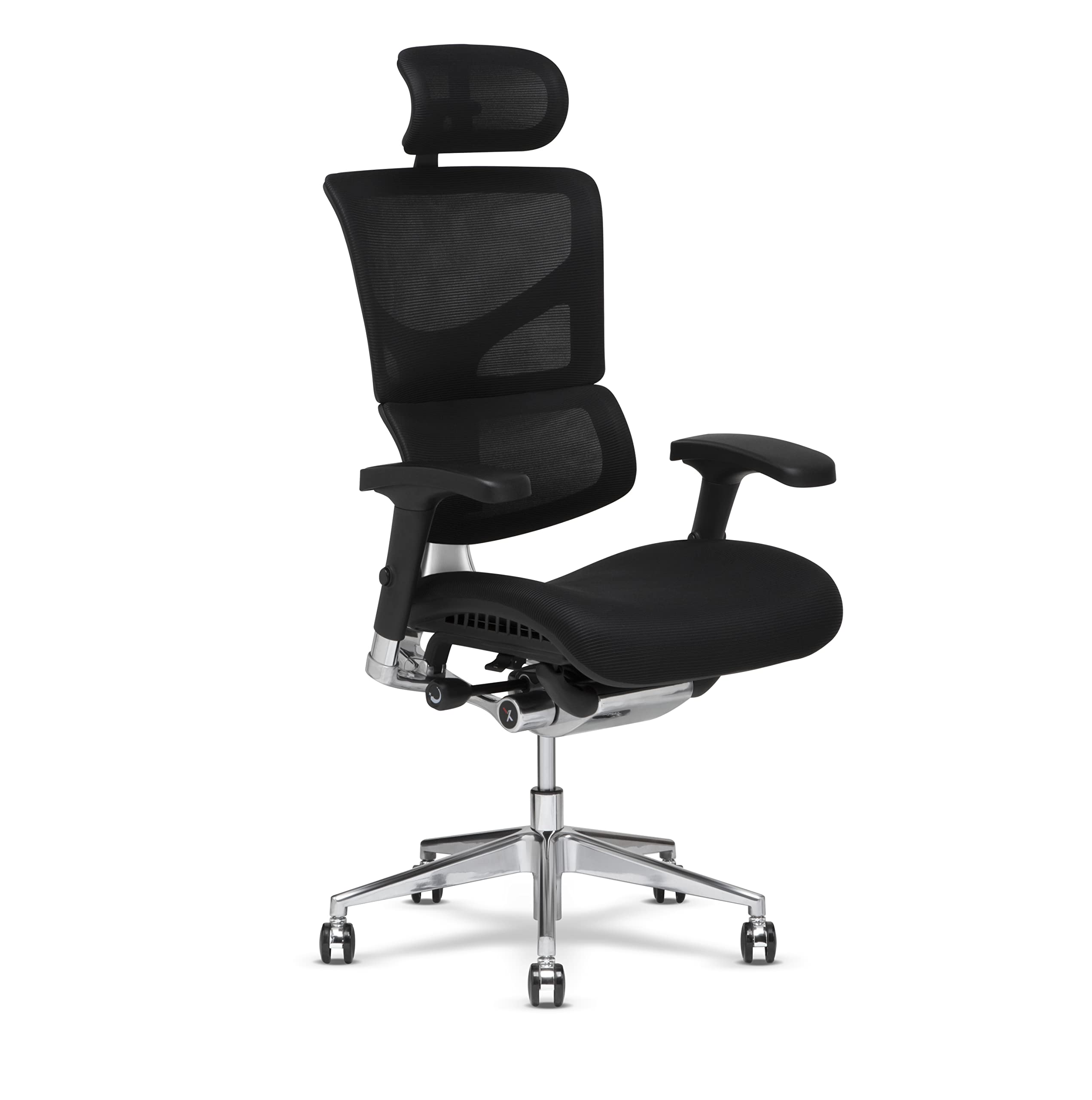 Premium X-Chair X3 Ergonomic Office Chair with Headrest - Black A.T.R. Fabric, Dynamic Lumbar Support & Floating Recline Technology - Highly Adjustable Executive Desk Chair for Home Office, Gaming & Workspace Comfort