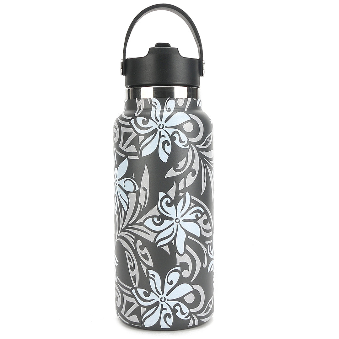 32oz Insulated Stainless Steel Water Bottle - Tiare Infinity Grey, Leak Proof & Double Wall Vacuum, Keeps Drinks Cold 24Hrs/Hot 12Hrs - Perfect for Gym, Hiking, Travel & Office Use