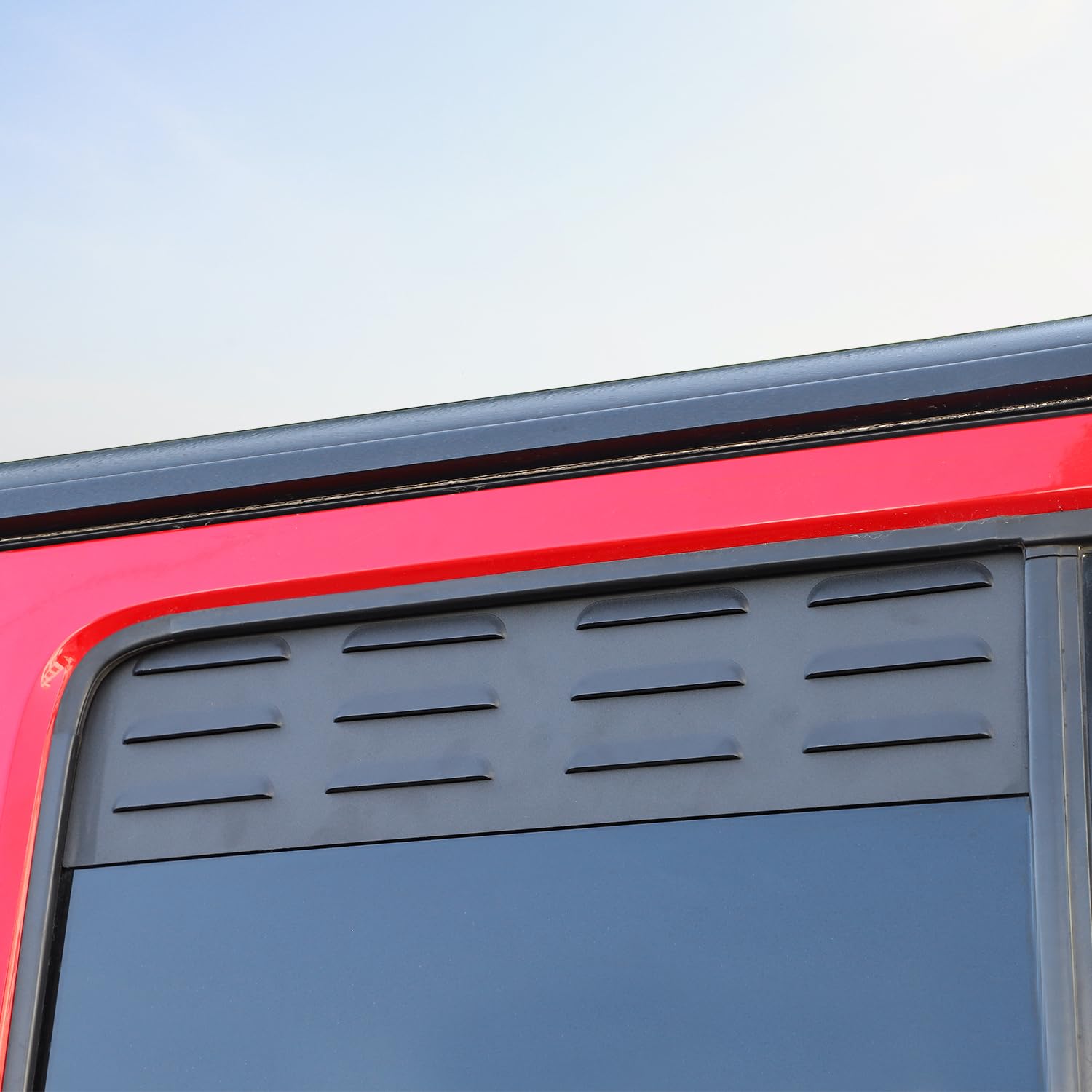 Jeep Wrangler JK Rear Window Louver Cover (2007-2017 Models) - Durable Exterior Air Vent Trim for 4-Door JK Wranglers - Perfect for Off-Roading & Summer Driving Protection