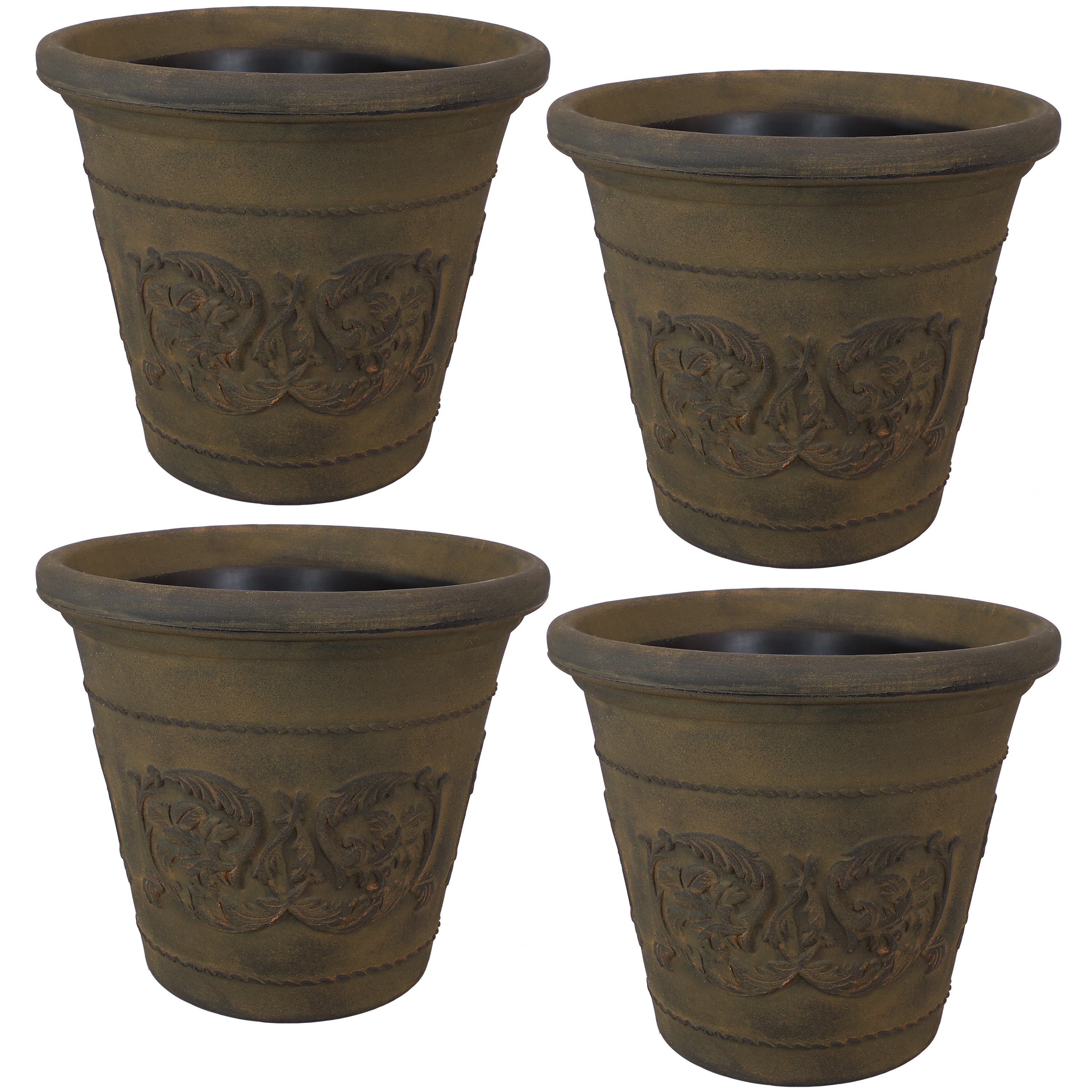 Sunnydaze Arabella Polyresin Outdoor Flowerpot Planter - Decorative Garden Planter for Patio, Porch & Yard - Weather-Resistant & Durable Design