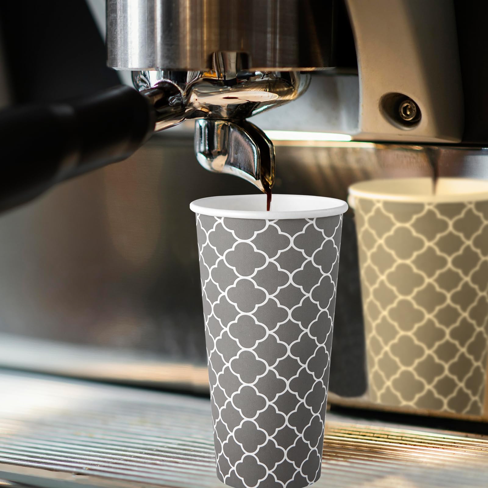 100 Sets 20 oz Disposable Paper Coffee Cups with Lids, Sleeves & Straws - Hot/Cold Beverage Drinking Cups for Coffee, Tea, Water - Perfect for Office, Travel, Cafes, and Takeout