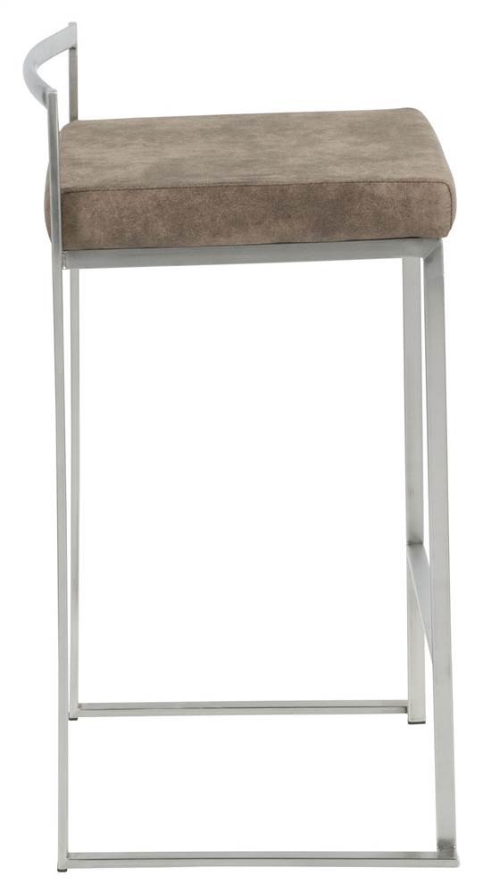 Stainless Steel Fuji Stacker Bar Stools Set of 2 - 24
