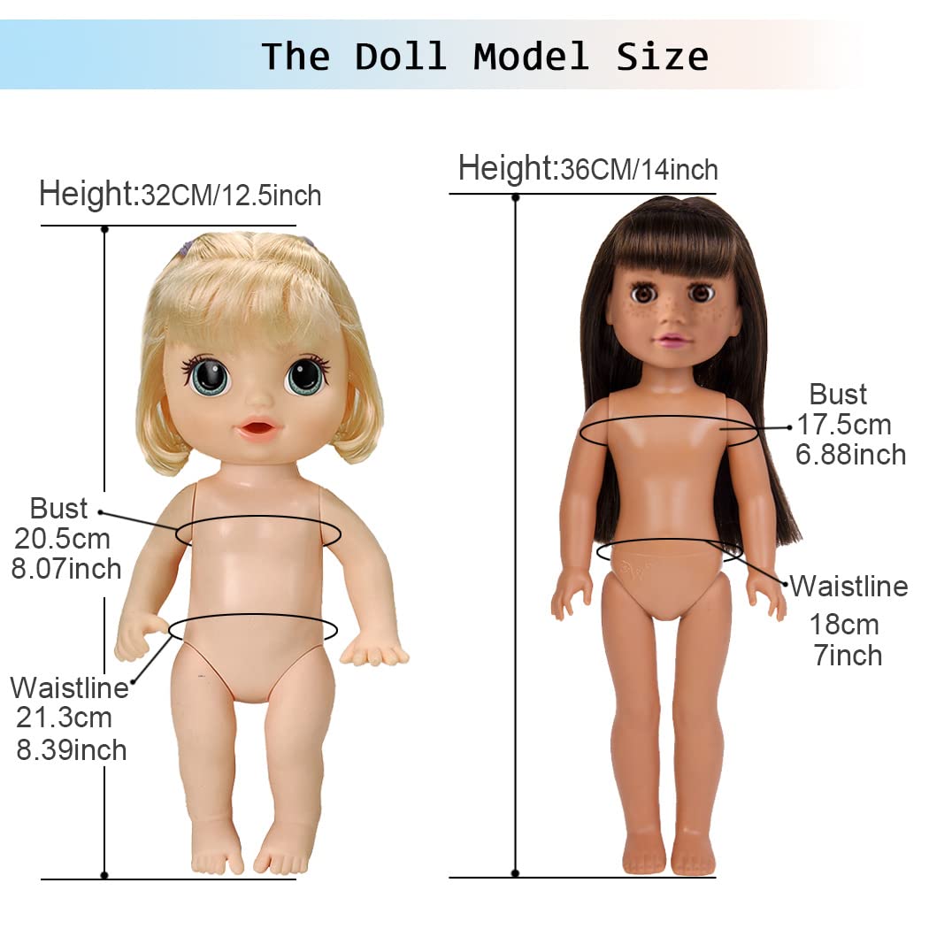 10-Piece Baby Doll Clothes Outfit Set for 10-14.5 Inch Dolls - Fashionable Dresses & Accessories for American Girl Dolls, Perfect for Role Play, Gift Giving & Collecting