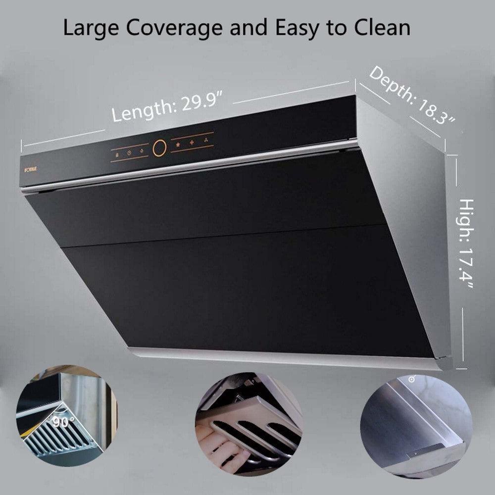 Fotile JQG7501 30-Inch 850 CFM Wall Mount Range Hood - Touchscreen Control, Multiple Color Options for Modern Kitchens | Powerful Ventilation for Cooking, Grilling & Frying