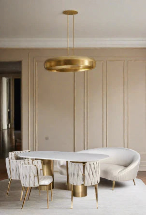 Milano Dining Chair in Off White and Gold - Modern Upholstered Side Chair for Kitchen, Dining Room & Office - Elegant Home Decor