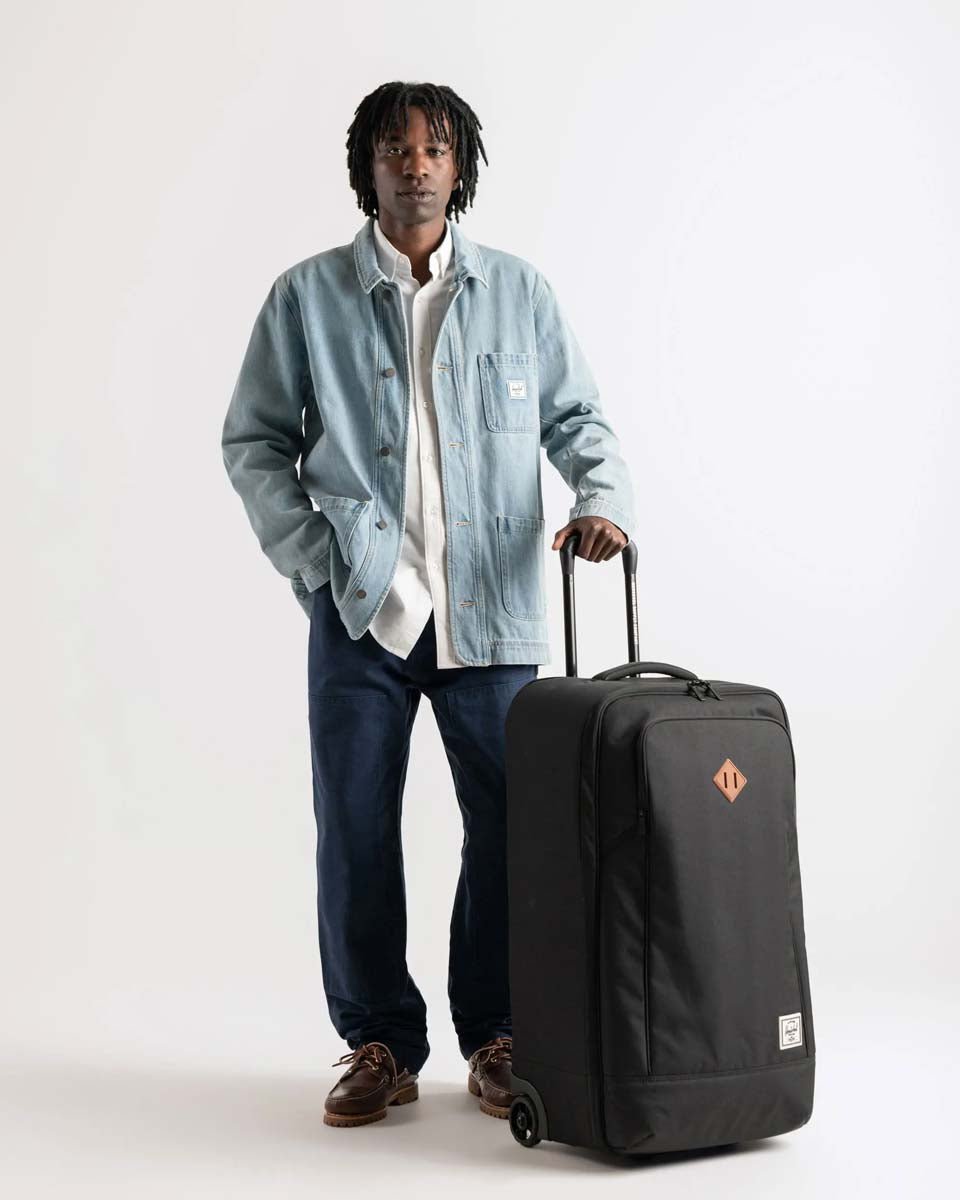 Herschel Heritage Softshell Medium Luggage - Black Water-Resistant Carry-On Suitcase for Travel & Business Trips