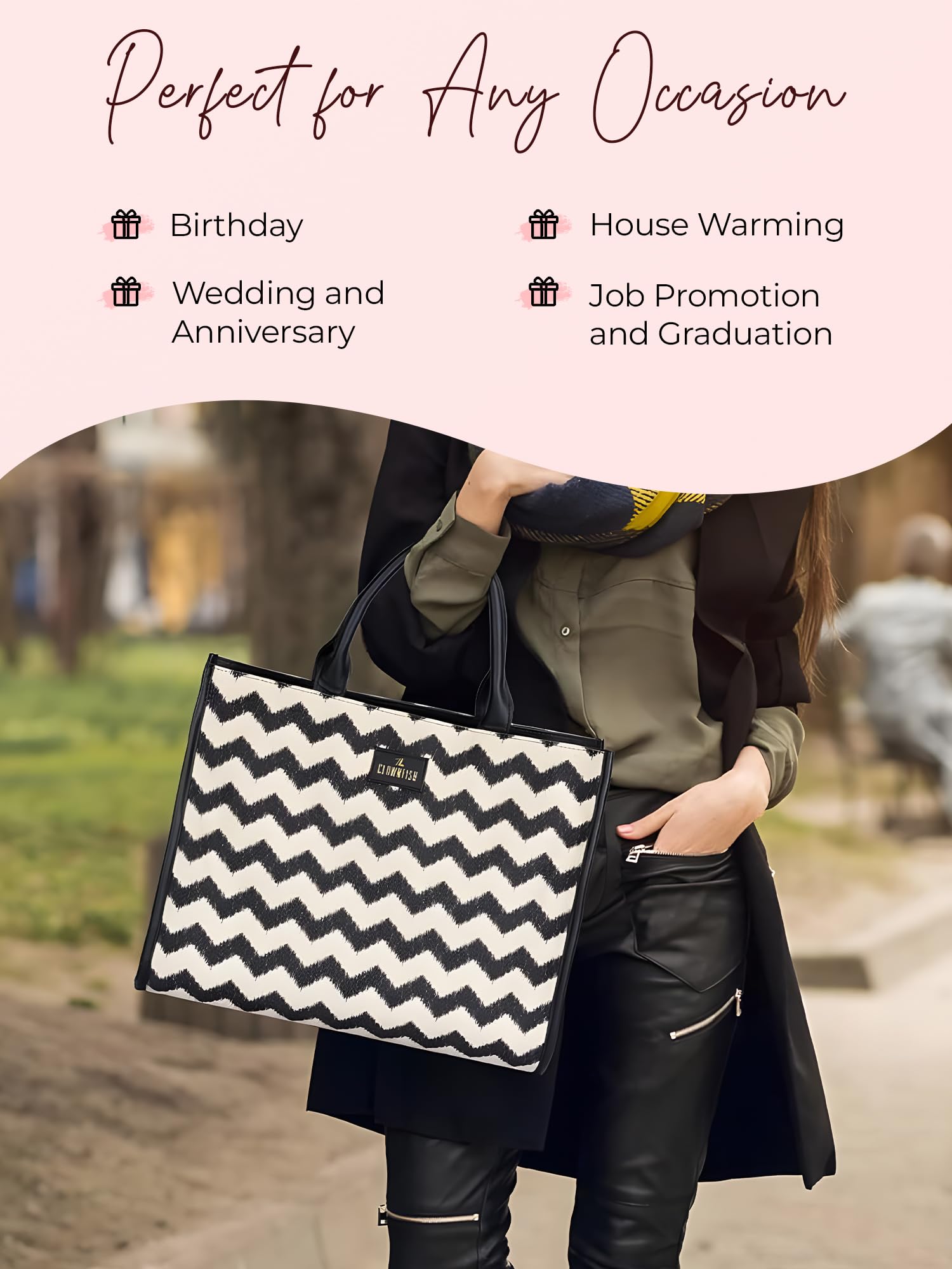 Gleevers X The Clownfish Faux Leather Tote Bag for Women - Stylish Mother's Day Gift, Birthday Present & Office Work Bag - Perfect for Work, Travel & Daily Use