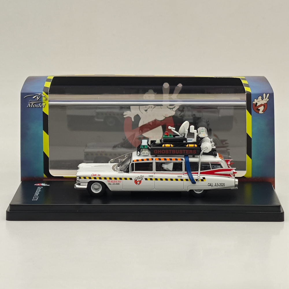1/64 Scale YS Cadillac Ghostbusters ECTO-1A Diecast Model Car - Highly Detailed Collectible Miniature for Movie Fans & Car Enthusiasts - Perfect for Display, Gifts, and Ghostbusters Memorabilia Collections