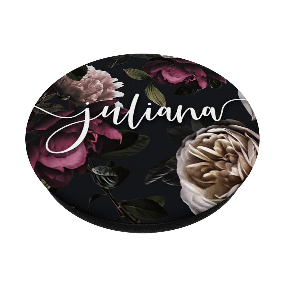 Juliana - Elegant Floral Rose & Peony Personalized Name PopSockets PopGrip | Swappable Phone Grip for iPhone, Samsung & Tablets | Perfect Gift for Birthdays, Anniversaries & Holidays