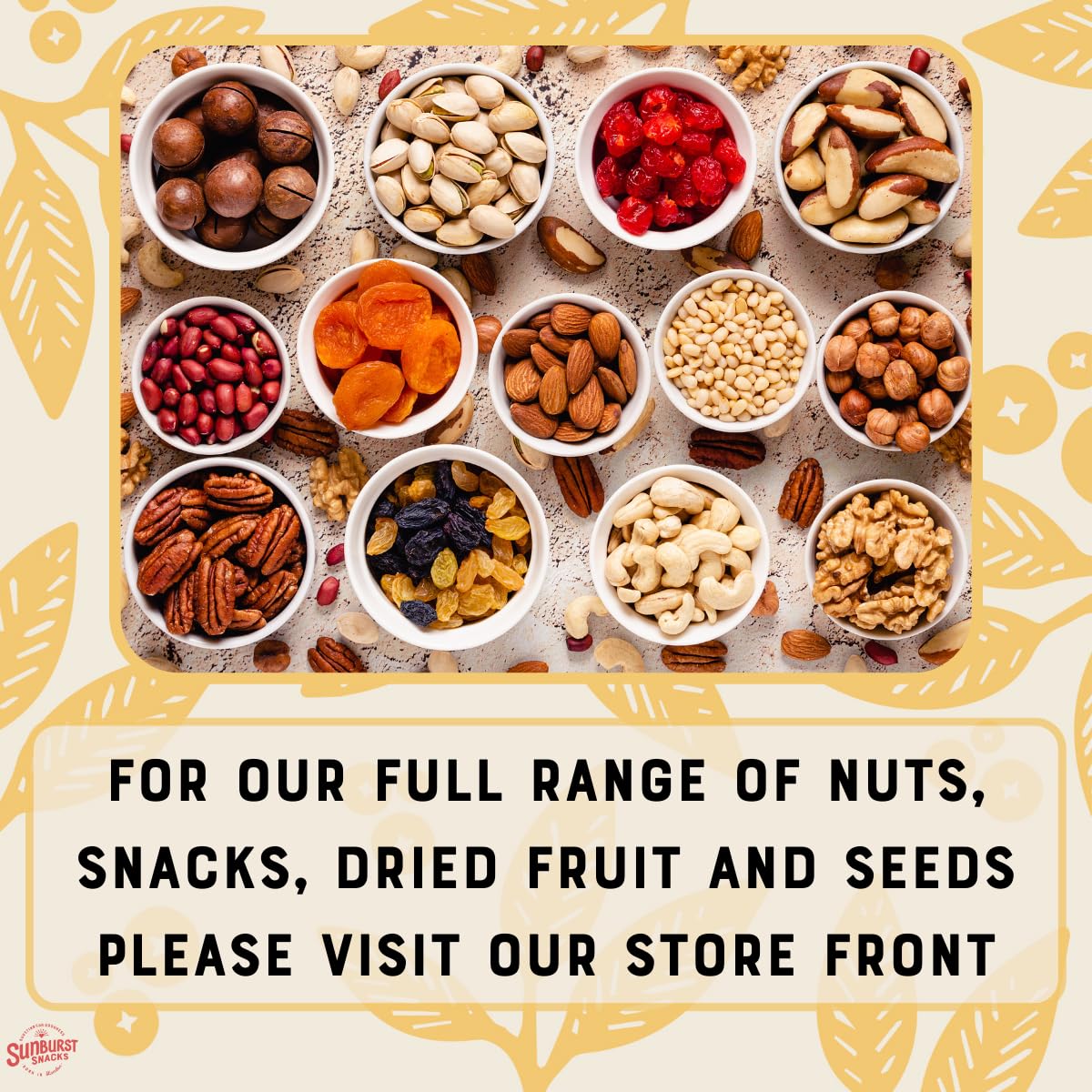 Sunburst Snacks Whole Almonds Dry Roasted & Salted 500g - Healthy Protein Snack for Keto, Paleo & Vegan Diets - Perfect for On-the-Go, Office & Travel Snacking