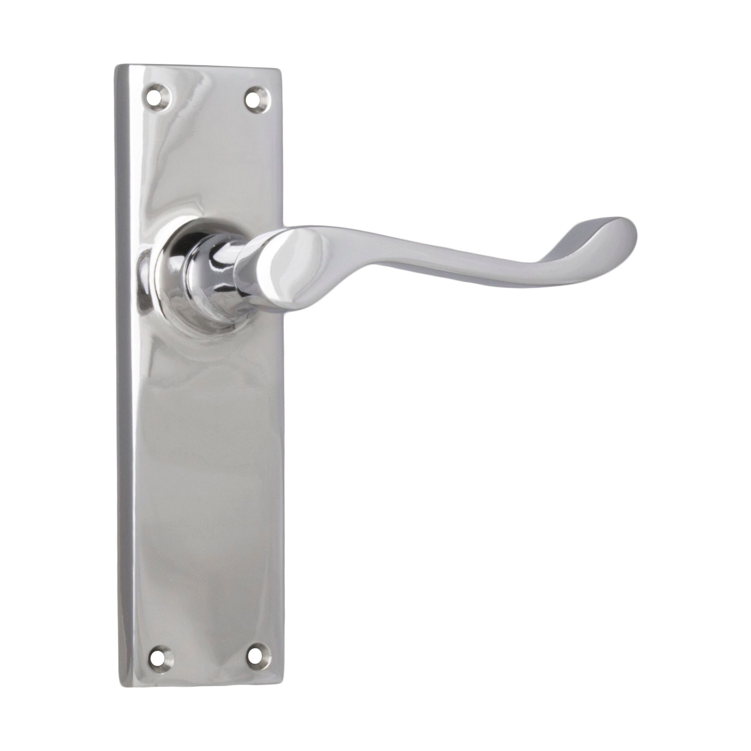 Victorian Style Door Lever Latch Pair - Chrome Plated (H152xW42xP59mm) | Classic Home & Office Door Hardware for Interior & Exterior Doors