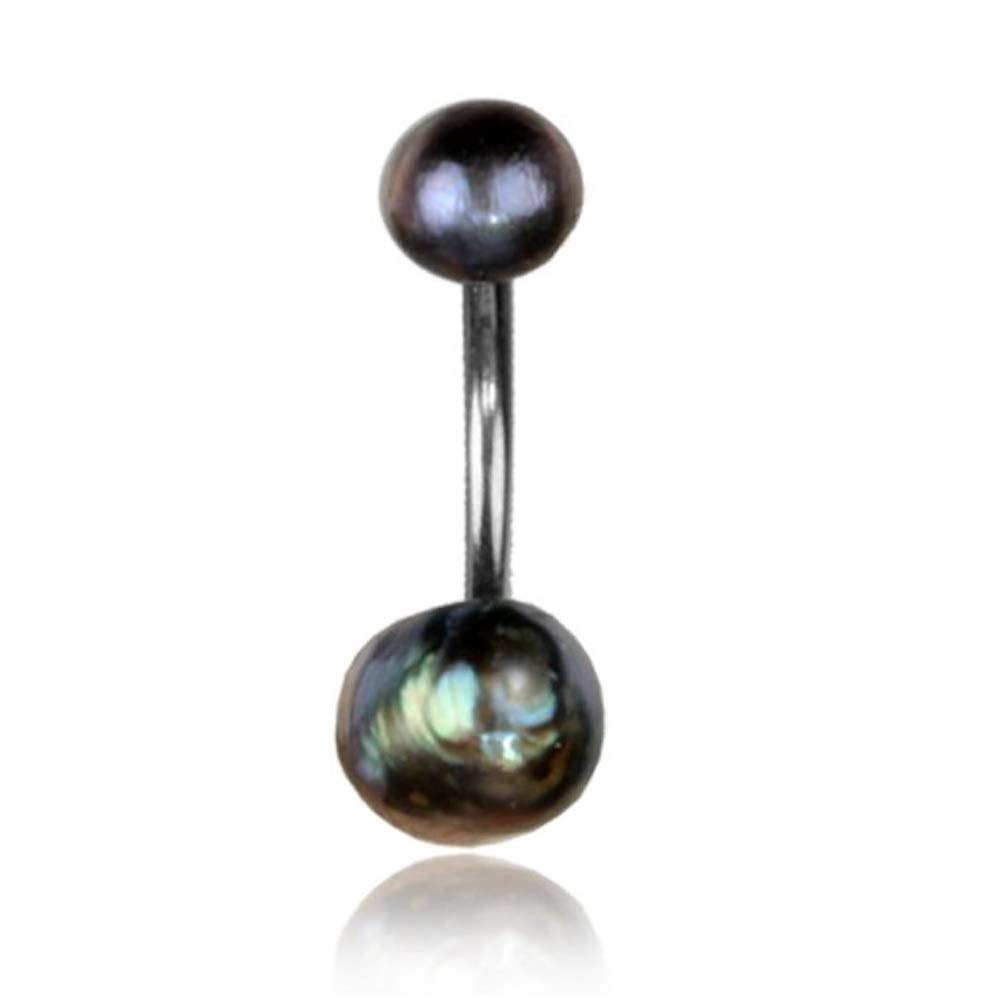 Authentic Earth Accessories Natural Pearl Belly Button Ring - Surgical Steel Navel Piercing Jewelry for Women, Perfect for Everyday Wear and Special Occasions