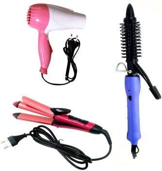 2-in-1 Nirvani NV-1290 Hair Styling Brush - 16 Barrel Curler & Straightener with Instant Heat for Quick Home Styling | Perfect for Salon-Quality Waves & Smooth Hair Daily