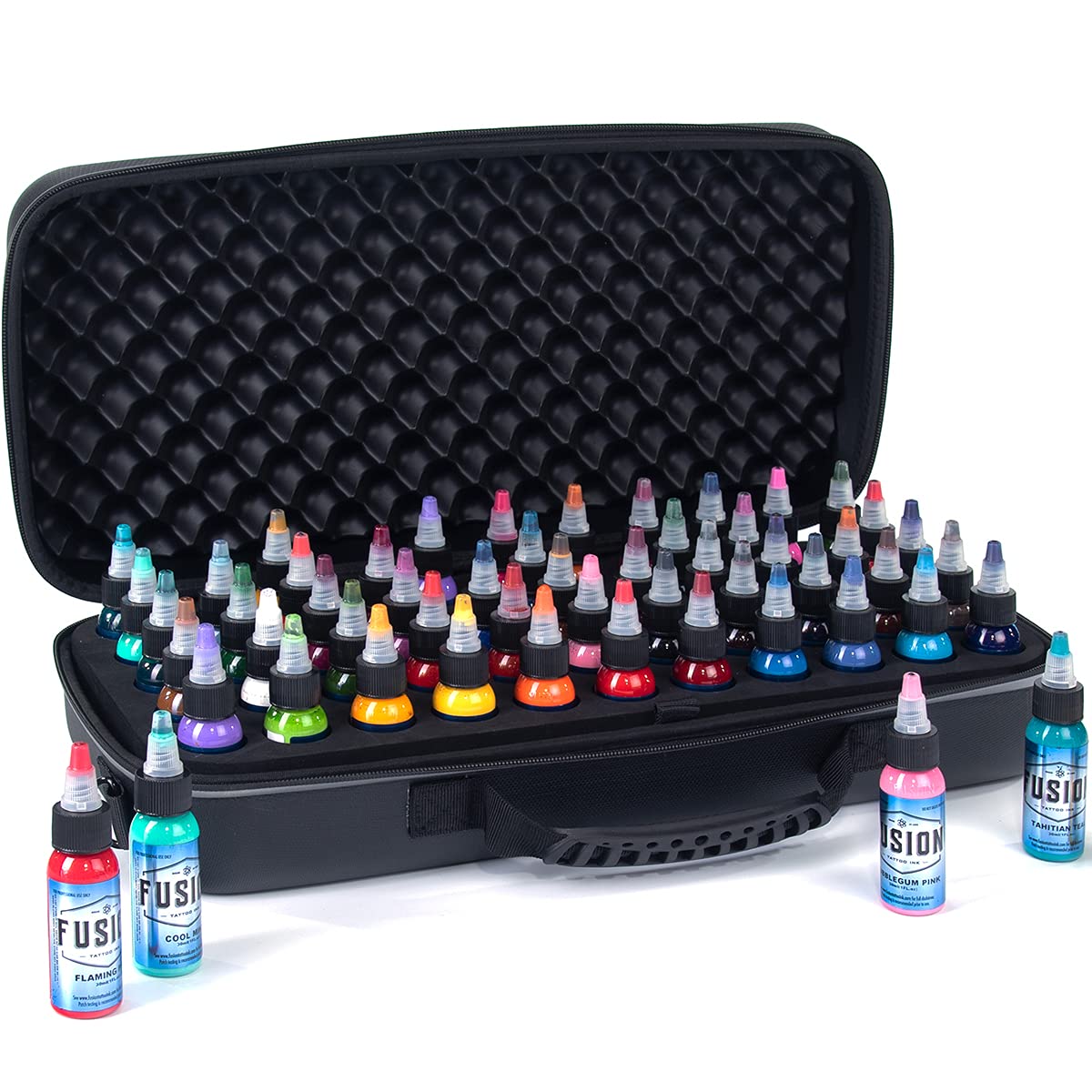 Holder Ink® Tattoo Ink Travel Case - Portable Organizer for 1oz Bottles (Holds 55 Ink Bottles) | Perfect for Tattoo Artists On-The-Go & Studio Organization