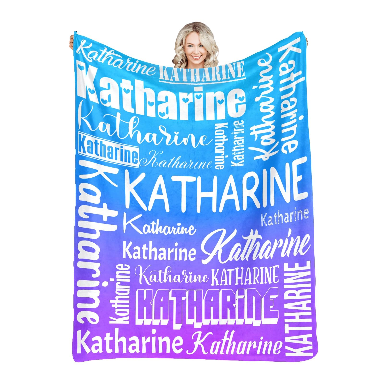 Personalized Name Blankets for Adults, Kids & Baby - Custom Monogrammed Throw Blanket - Unique Gift for Women, Men, Girls & Boys - Perfect for Home Decor, Nursery, Bedroom & Cozy Nights