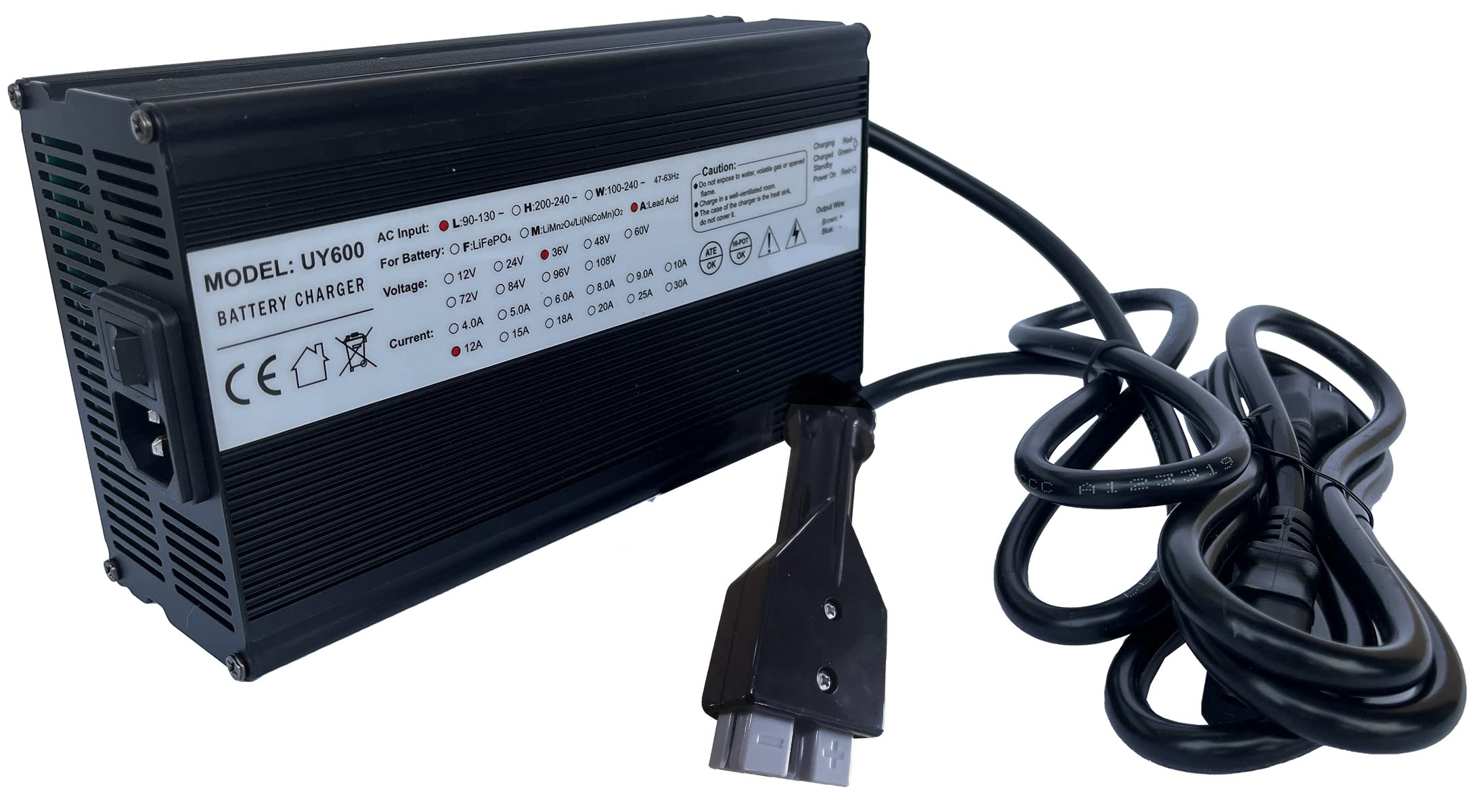 36V 12A Golf Cart Battery Charger for EZGO Marathon - Fast Charging, Waterproof & Durable - Perfect for Golf Carts, Utility Vehicles & Outdoor Power Equipment